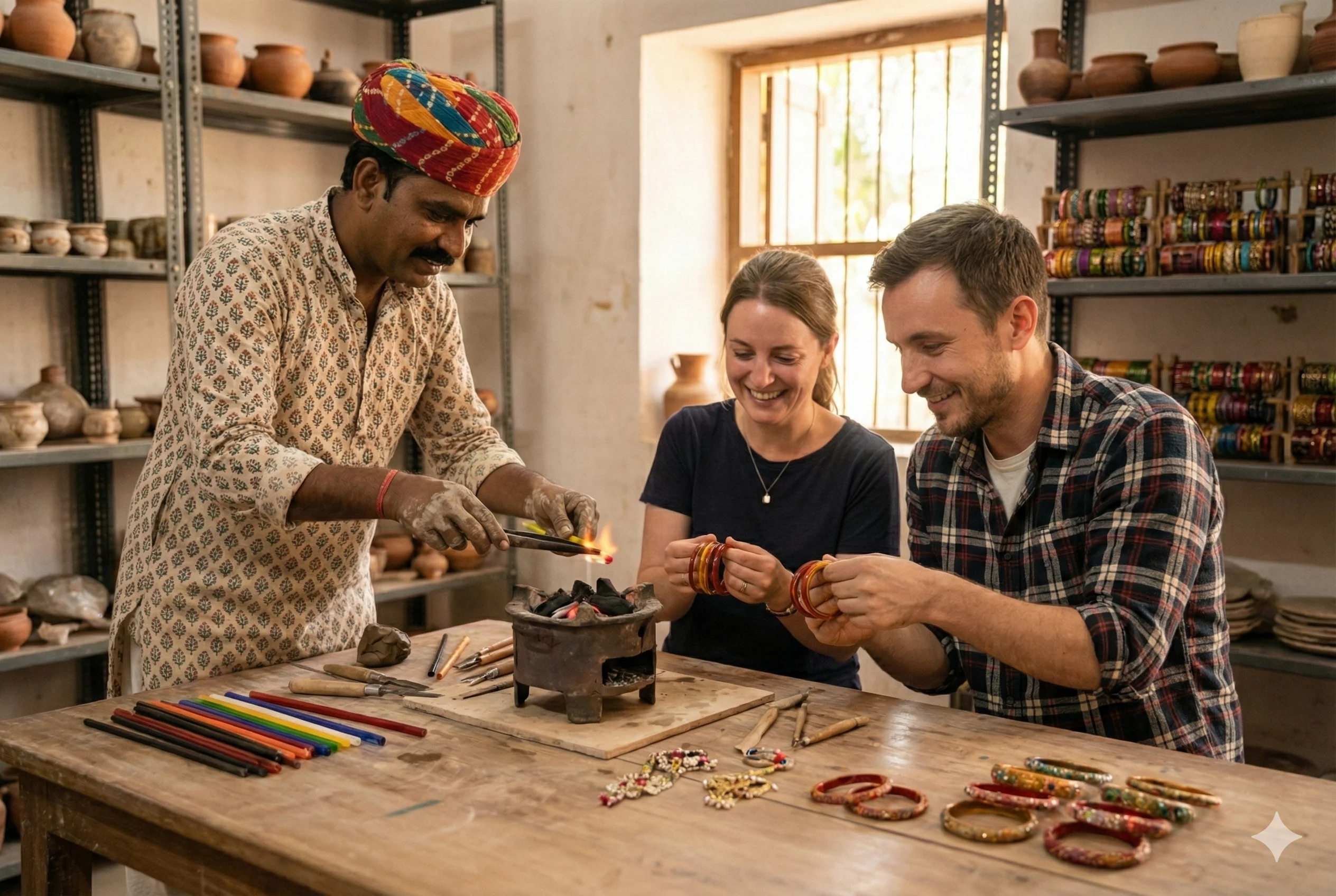 skill tales lac bangle making session